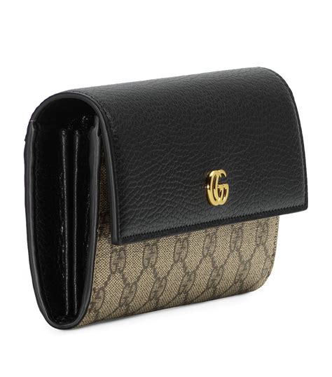 GUCCI GG MARMONT LEATHER CONTINENTAL WALLET.